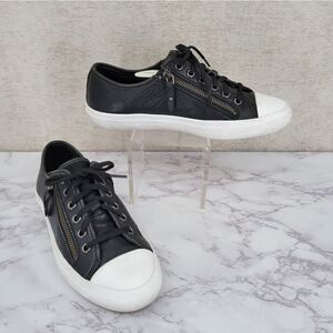 Coach Empire Zipper Black Pebble Leather/Black Nappa Women's Size 7.5B